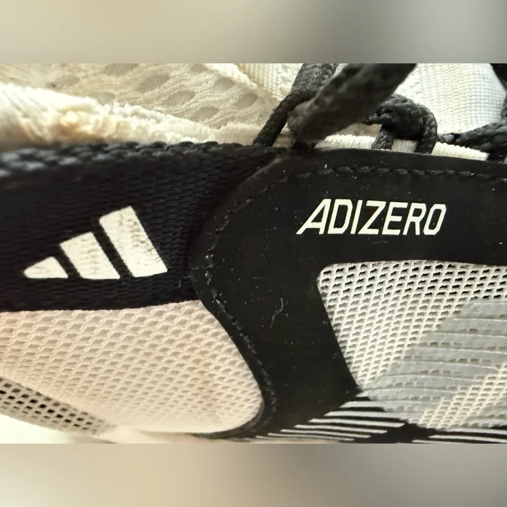 adidas Adizero White and Black Athletic Shoes running or basketball Size 8 EUC